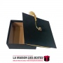 La Maison des Boîtes - Boîte en Daim Carré  pour Soutenance - Noir(10x10x4cm - Tunisie Meilleur Prix (Idée Cadeau, Gift Box, Déc