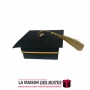 La Maison des Boîtes - Boîte en Daim Carré pour Soutenance - Noir -(8x8x3.5cm) - Tunisie Meilleur Prix (Idée Cadeau, Gift Box, D