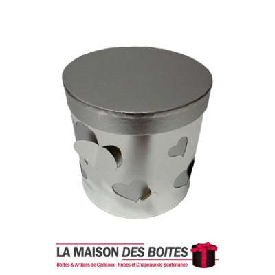 La Maison des Boîtes - Boîte Cadeau de forme cylindrique - Argent - (L:19x19cm) - Tunisie Meilleur Prix (Idée Cadeau, Gift Box, 