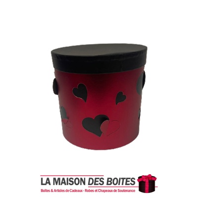 La Maison des Boîtes - Boîte Cadeau de forme cylindrique - Rouge  - (M:17x16.5cm) - Tunisie Meilleur Prix (Idée Cadeau, Gift Box