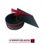 La Maison des Boîtes - Boîte en Daim Cylindrique pour Soutenance - Noir - (8.5x8.5x3.5cm) - Tunisie Meilleur Prix (Idée Cadeau, 