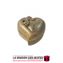 La Maison des Boîtes - Boite Cadeau à Bague Forme de cœur  - Doré - (5x4.5x3cm) - Tunisie Meilleur Prix (Idée Cadeau, Gift Box, 