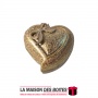 La Maison des Boîtes - Boite Cadeau à Bague Forme de cœur  - Doré - (5x4.5x3cm) - Tunisie Meilleur Prix (Idée Cadeau, Gift Box, 