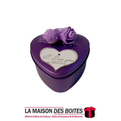 La Maison des Boîtes - Boite Cadeau Forme de cœur - Violet - (7x6.5x3.5cm) - Tunisie Meilleur Prix (Idée Cadeau, Gift Box, Décor