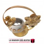 La Maison des Boîtes - Encensoir à Charbon Céramique & Métal - Blanc & Doré - Tunisie Meilleur Prix (Idée Cadeau, Gift Box, Déco