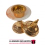 La Maison des Boîtes - Encensoir à Charbon Métallique avec Couvercle Doré - Tunisie Meilleur Prix (Idée Cadeau, Gift Box, Décora