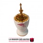La Maison des Boîtes - Encensoir à Charbon Sous Forme de Vase Céramique - Blanc & Doré - Tunisie Meilleur Prix (Idée Cadeau, Gif