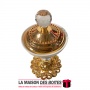 La Maison des Boîtes - Encensoir à Charbon  Céramique & Métal avec Couvercle - Blanc & Doré - Tunisie Meilleur Prix (Idée Cadeau