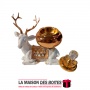 La Maison des Boîtes - Encensoir à Charbon en Forme de Cerf - Blanc & Doré - Tunisie Meilleur Prix (Idée Cadeau, Gift Box, Décor