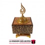 La Maison des Boîtes - Encensoir à Charbon sous Forme de Table Antique avec Couvercle  - Marron &Doré - Tunisie Meilleur Prix (I