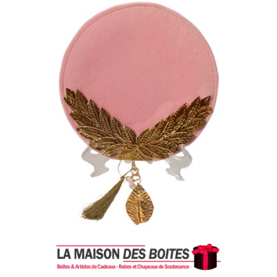 La Maison des Boîtes - Éventail à Main en Velours pour Mariage - Rose - Tunisie Meilleur Prix (Idée Cadeau, Gift Box, Décoration