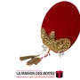 La Maison des Boîtes - Éventail à Main en Velours pour Mariage - Rouge Bordeau - Tunisie Meilleur Prix (Idée Cadeau, Gift Box, D