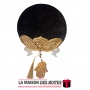 La Maison des Boîtes - Éventail à Main en Velours pour Mariage - Noir - Tunisie Meilleur Prix (Idée Cadeau, Gift Box, Décoration