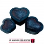 La Maison des Boîtes - Lot de 3 Boîtes Cadeaux Sous Forme de Cœur avec Couvercle - Noir - Tunisie Meilleur Prix (Idée Cadeau, Gi