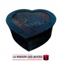La Maison des Boîtes - Boîte Cadeau Sous Forme de Cœur avec Couvercle - Noir - (S:18.5x22.5x9.3cm) - Tunisie Meilleur Prix (Idée