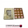 La Maison des Boîtes - Coffret Chocolat Rectangulaire de 12 Pièces - Écru Pointé en Doré - Tunisie Meilleur Prix (Idée Cadeau, G