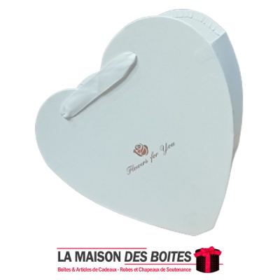 La Maison des Boîtes - Boîte Cadeau Forme Cœur pour Offrir de Fleur - Blanc - (22x26x10cm) - Tunisie Meilleur Prix (Idée Cadeau,