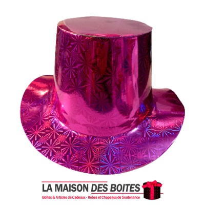 La Maison des Boîtes - Chapeau Carton Canotier Métallisé pour Fête Noël - Rose - Tunisie Meilleur Prix (Idée Cadeau, Gift Box, D