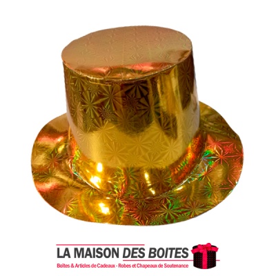 La Maison des Boîtes - Chapeau Carton Canotier Métallisé pour Fête Noël - Doré - Tunisie Meilleur Prix (Idée Cadeau, Gift Box, D