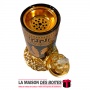 La Maison des Boîtes - Encensoir à Charbon en Céramique & Métallique - Noir & Doré - Tunisie Meilleur Prix (Idée Cadeau, Gift Bo