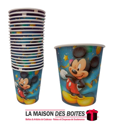 La Maison des Boîtes - 20 Gobelets Jetables pour  L'anniversaire -Thème Mickey Mouse - Tunisie Meilleur Prix (Idée Cadeau, Gift 