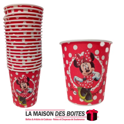 La Maison des Boîtes - 20 Gobelets Jetables pour  L'anniversaire -Thème Minnie Mouse - Tunisie Meilleur Prix (Idée Cadeau, Gift 