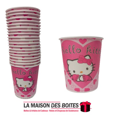 La Maison des Boîtes - 20 Gobelets Jetables pour L'anniversaire -Thème Hello Kitty - Tunisie Meilleur Prix (Idée Cadeau, Gift Bo