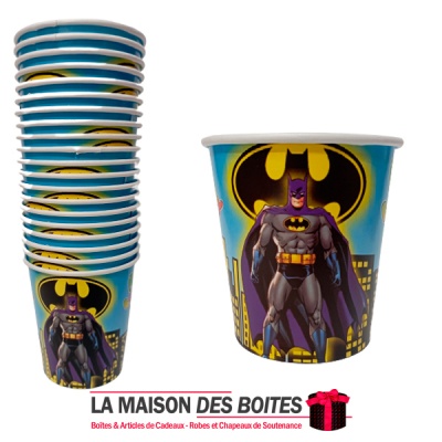 La Maison des Boîtes - 20 Gobelets Jetables pour  L'anniversaire - Thème Batman - Tunisie Meilleur Prix (Idée Cadeau, Gift Box, 
