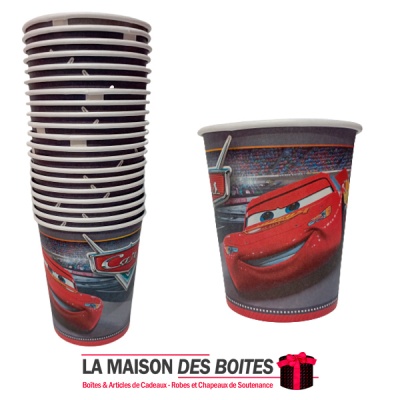 La Maison des Boîtes - 20 Gobelets Jetables pour  L'anniversaire - Thème Cars 3 - Tunisie Meilleur Prix (Idée Cadeau, Gift Box, 
