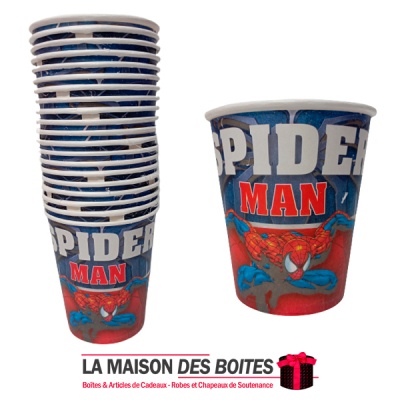 La Maison des Boîtes - 20 Gobelets Jetables pour  L'anniversaire - Thème Spider Man - Tunisie Meilleur Prix (Idée Cadeau, Gift B