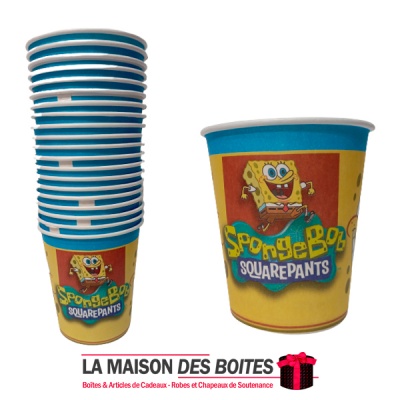 La Maison des Boîtes - 20 Gobelets Jetables pour  L'anniversaire - Thème Spongebob - Tunisie Meilleur Prix (Idée Cadeau, Gift Bo