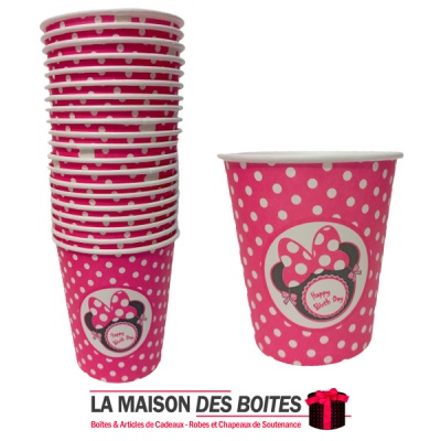 La Maison des Boîtes - 20 Gobelets Jetables pour L'anniversaire - Thème Minnie Mousse - Tunisie Meilleur Prix (Idée Cadeau, Gift