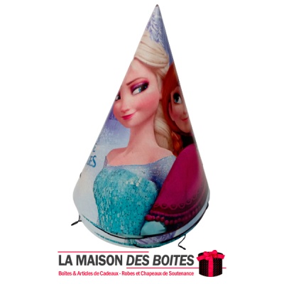 La Maison des Boîtes - 6 Chapeaux en Carton d'Anniversaire - Thème Reine des Neiges - Tunisie Meilleur Prix (Idée Cadeau, Gift B