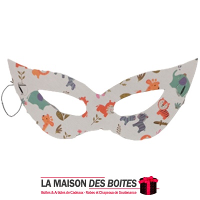 La Maison des Boîtes - 6 Masques en Carton d'Anniversaire - Thème Multicolore de Zoo - Tunisie Meilleur Prix (Idée Cadeau, Gift 