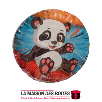 La Maison des Boîtes - Lot de 20 Assiettes Jetables Rond  en Carton d'Anniversaire - Thème Panda - Tunisie Meilleur Prix (Idée C
