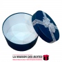 La Maison des Boîtes - Boîte Cadeau de Forme Cylindrique - Bleu - (L :19.7x10.7cm ) - Tunisie Meilleur Prix (Idée Cadeau, Gift B