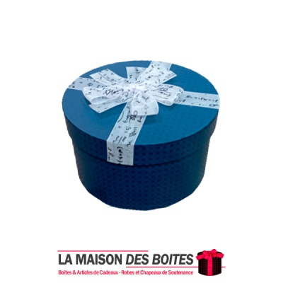 La Maison des Boîtes - Boîte Cadeau de Forme Cylindrique - Bleu - (S13.5x7.5cm) - Tunisie Meilleur Prix (Idée Cadeau, Gift Box, 