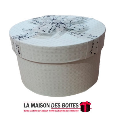 La Maison des Boîtes - Boîte Cadeau de Forme Cylindrique - Écru - (L :19.7x10.7cm ) - Tunisie Meilleur Prix (Idée Cadeau, Gift B
