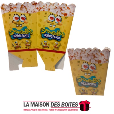 La Maison des Boîtes - 10 Boites à Pop-corne Jetables pour L'anniversaire - Thème Spongebob - Tunisie Meilleur Prix (Idée Cadeau
