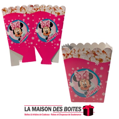 La Maison des Boîtes - 10 Boites à Pop-corne Jetables pour L'anniversaire - Thème Minnie Mouse - Tunisie Meilleur Prix (Idée Cad