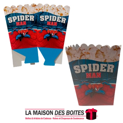 La Maison des Boîtes - 10 Boites à Pop-corne Jetables pour L'anniversaire - Thème Spider Man - Tunisie Meilleur Prix (Idée Cadea