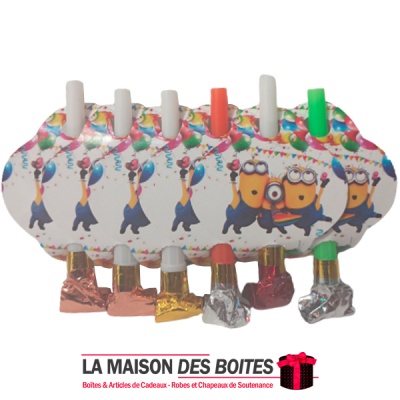 La Maison des Boîtes - 6 Sifflets pour Anniversaire - Thème Les Minions - Tunisie Meilleur Prix (Idée Cadeau, Gift Box, Décorati
