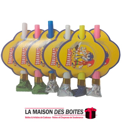 La Maison des Boîtes - 6 Sifflets pour Anniversaire - Thème Sonic The Hedgehog - Tunisie Meilleur Prix (Idée Cadeau, Gift Box, D