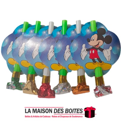 La Maison des Boîtes - 6 Sifflets pour Anniversaire - Thème Mickey Mousse - Tunisie Meilleur Prix (Idée Cadeau, Gift Box, Décora