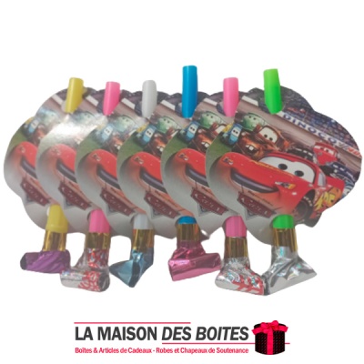 La Maison des Boîtes - 6 Sifflets pour Anniversaire - Thème Cars 3 - Tunisie Meilleur Prix (Idée Cadeau, Gift Box, Décoration, S