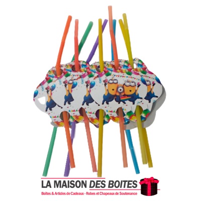 La Maison des Boîtes - 10 Pailles pour Anniversaire - Thème Les Minions - Tunisie Meilleur Prix (Idée Cadeau, Gift Box, Décorati