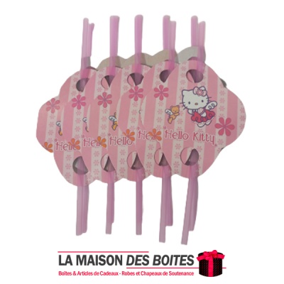 La Maison des Boîtes - 10 Pailles pour Anniversaire - Thème Hello Kitty - Tunisie Meilleur Prix (Idée Cadeau, Gift Box, Décorati