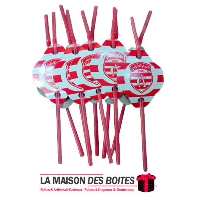 La Maison des Boîtes - 10 Pailles pour Anniversaire - Thème Club CA - Tunisie Meilleur Prix (Idée Cadeau, Gift Box, Décoration, 