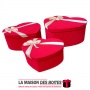 La Maison des Boîtes - Lot de 3 Boîtes Cadeaux Sous Forme de Cœur avec Couvercle - Rouge - Tunisie Meilleur Prix (Idée Cadeau, G