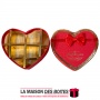La Maison des Boîtes - Coffret Chocolat sous Forme Cœur "Just For You" avec Couvercle - 4 pièces - Rouge & Doré - Tunisie Meille